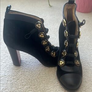 Christian Louboutin Elegant Black Heeled Ankle Boots
